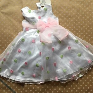 Girls 2T - Formal Sleeveless Polka Dot Dress